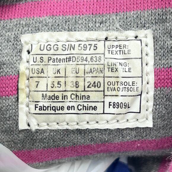 Vintage UGG Australia Boots Button Stripe Convertible Fold Over Cuff Women's 7 - Picture 8 of 8